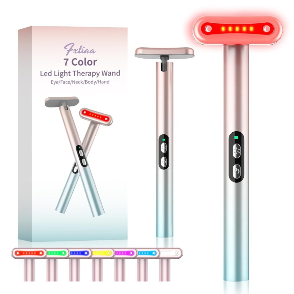 Red-Light-Therapy-for-Face, 7 in 1 LED Light Therapy Eye Equipment for Skin Care at Home Red Light Therapy Face Massager Skin Rejuvenation Light