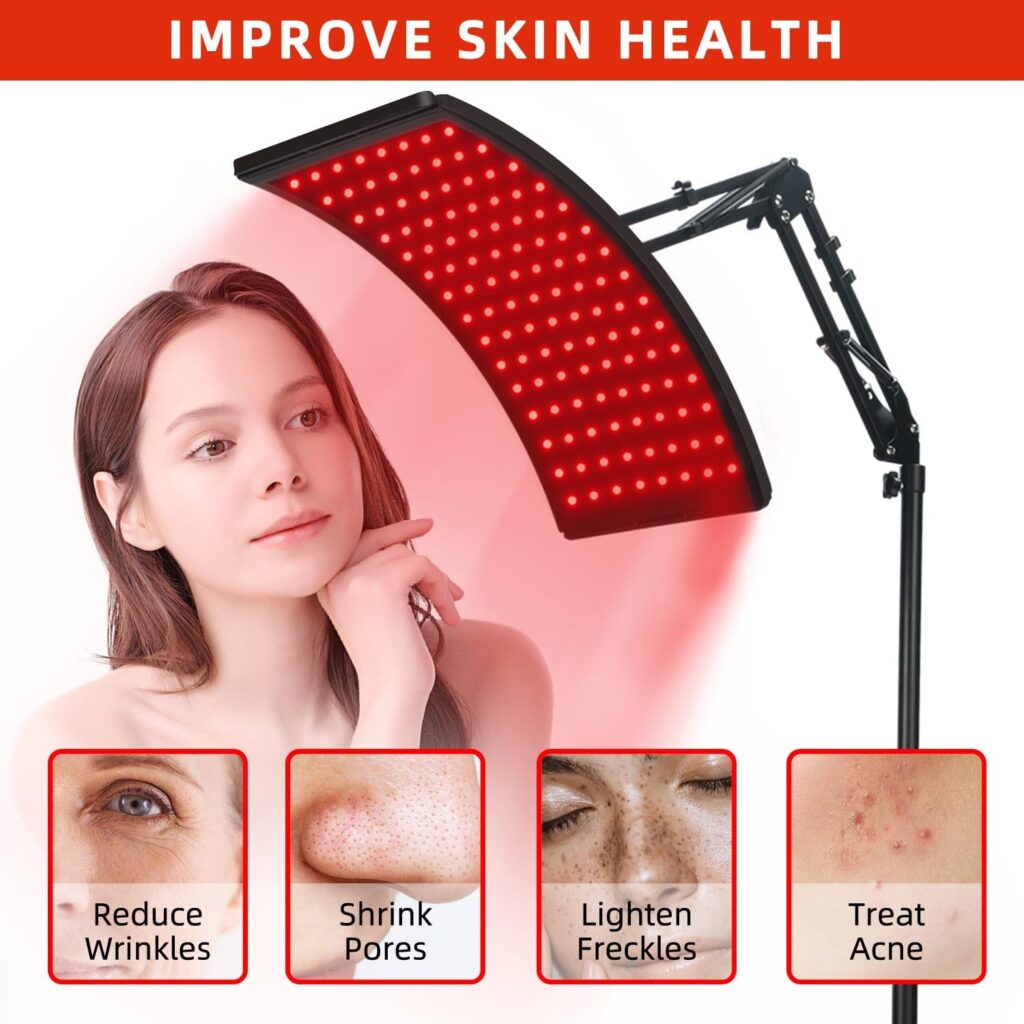 Red Light Therapy for Face and Body, Red Infrared Light Therapy Lamp with Stand Led 660nm Red Light-Therapy 850nm Infrared Light Device for Body