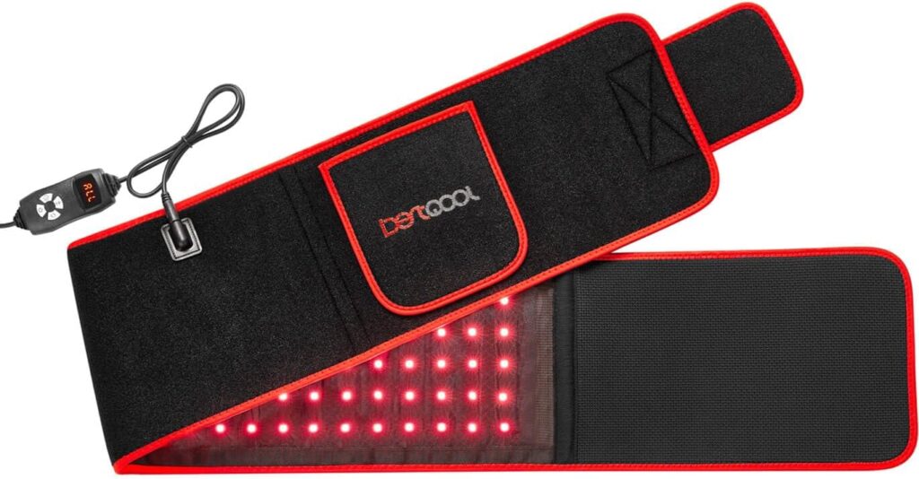 Bestqool Red Light Therapy Belt, Near Infrared Light Therapy  Red Light Therapy for Body, Pads Wearable Wrap for Knee Waist Elbow, Muscle Recovery, Infrared Therapy for Pain Relief