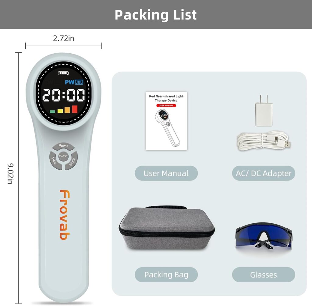 Cold Light Therapy Machine, 4x980nm+4x810nm+16x660nm, Red Light Therapy Device at Home, Infra Red Light Therapy for Pain, Hand Held Red Light Therapy Device for Elbows, Knees, Shoulders, Hands