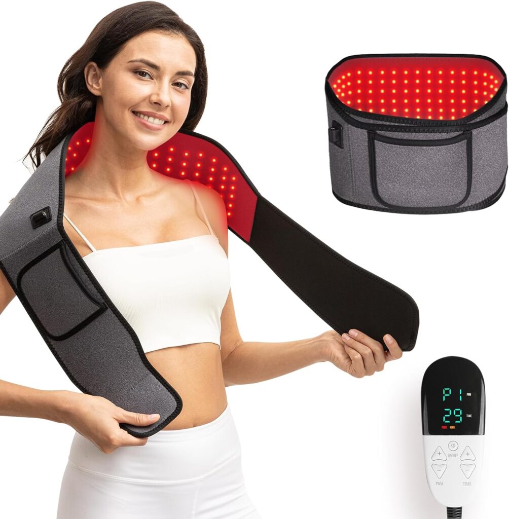 Headot Red Light Therapy Wrap Belt for Body, Men and Women Gift,100 LEDs,5Gears 9Timers Remote Control, 660nm850nm Infrared Light Therapy for Back, Waist, Muscle Pain Relief