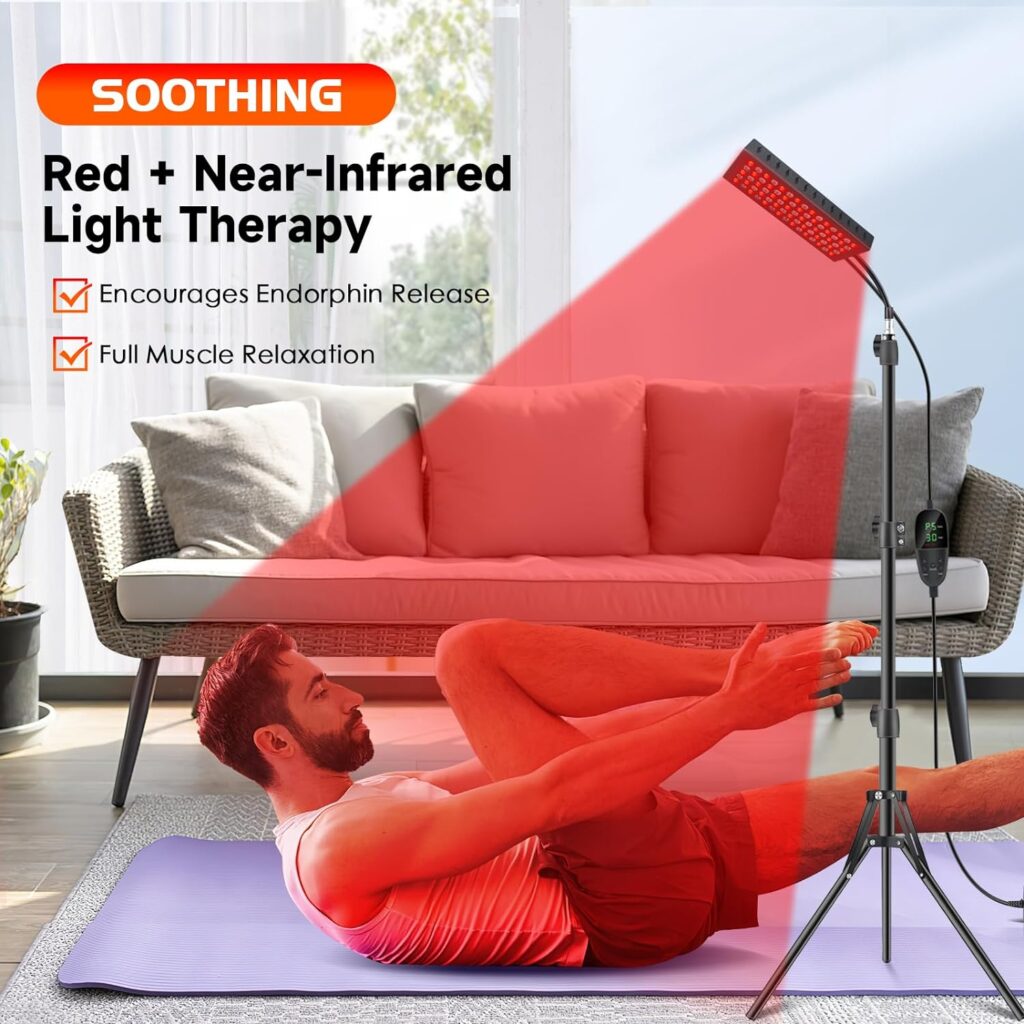 Infrared Red Light Therapy Lamp: Heating Pad Pain Relief for Body 75 LEDs Red Light Therapy Device with Stand Infrared Light Therapy for Face Back Knee Leg Neck Shoulder Heat Pads Wrap Muscle Machine