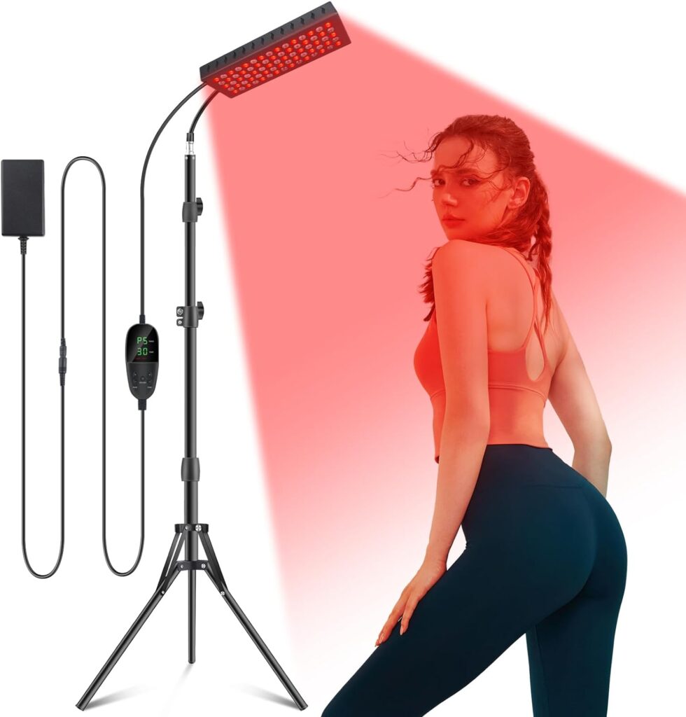 Infrared Red Light Therapy Lamp: Heating Pad Pain Relief for Body 75 LEDs Red Light Therapy Device with Stand Infrared Light Therapy for Face Back Knee Leg Neck Shoulder Heat Pads Wrap Muscle Machine