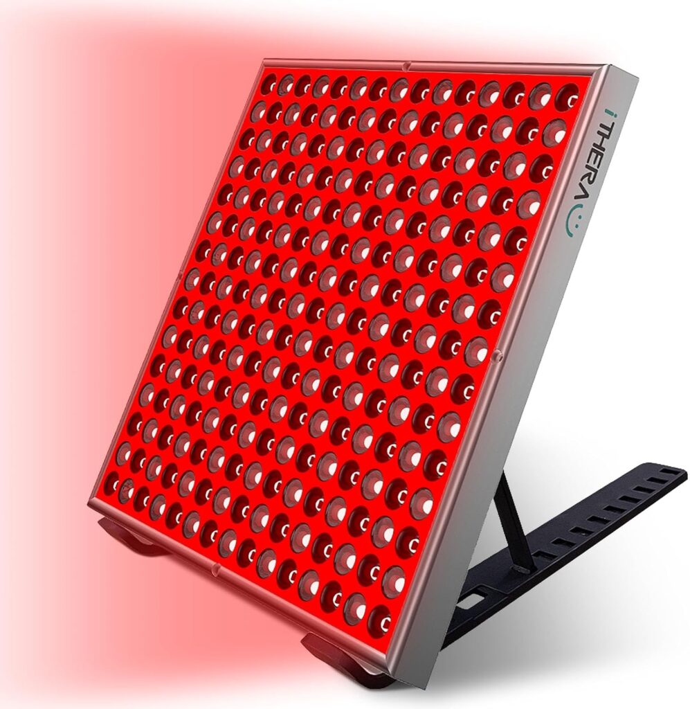 iTHERAU Red Light Therapy Device 45W Red 225 LEDs Light Therapy Panel, 660nm Red Light and Near Infrared 850nm Suitable for Auxiliary Skin Beauty, Pain Relief of Muscles and Joints