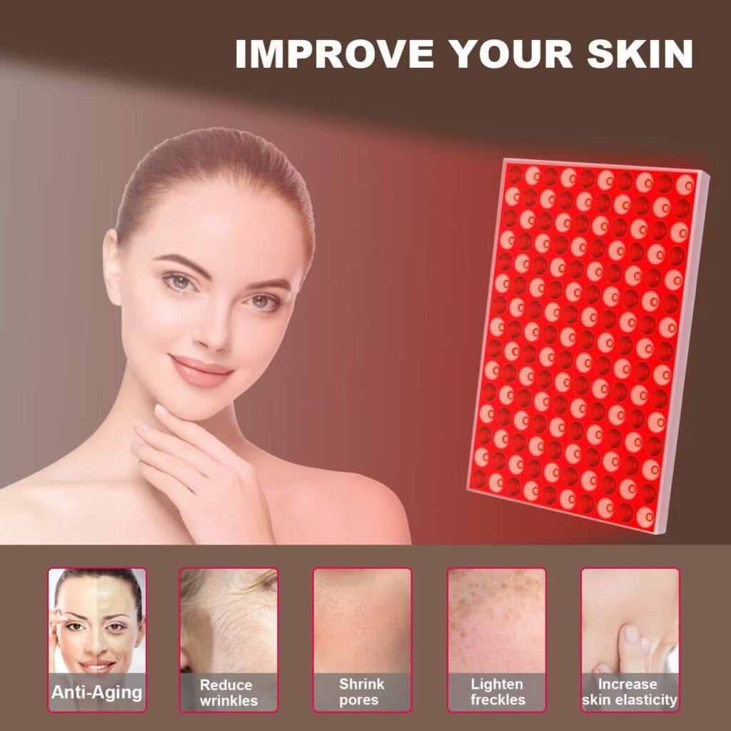 LED-Red-Light-Therapy-Device: Red Light Panel Near Infrared 850nm and Deep 660nm Combo LED Red Light Therapy at Home for Face Skin Beauty, Pain Relief of Muscles and Joints (2 Pack)