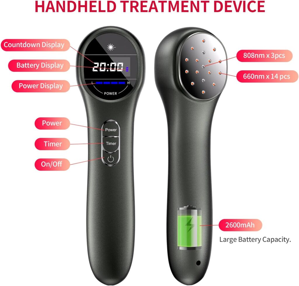 Red Light Device for Body, Near Infrared Light for Joint Muscle Reliefwith LED Display (3 x 808nm +14 x 650nm)