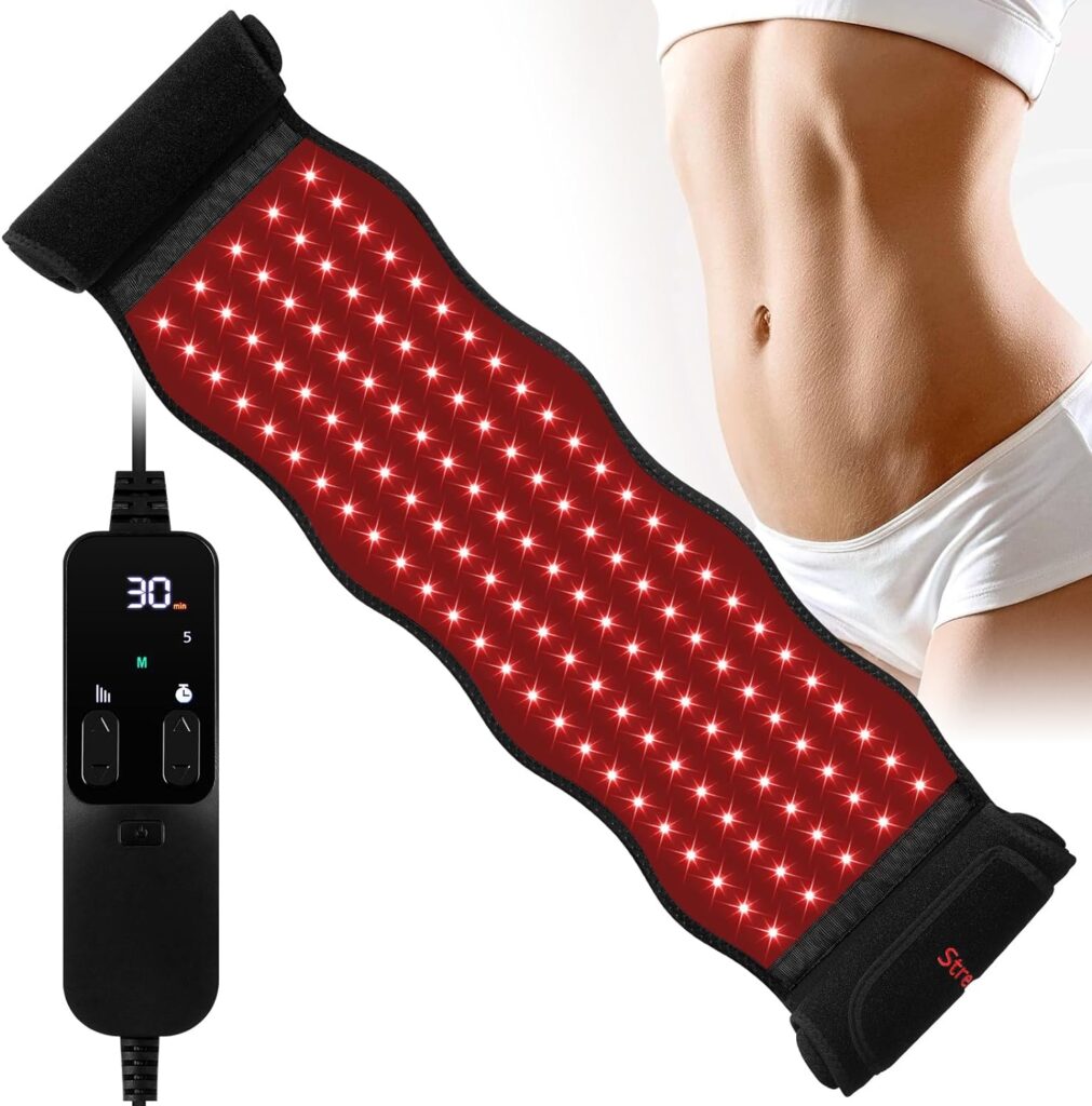 Red Light Therapy Belt, 120 LED Combo 660nm 850nm Wearable Red Light Therapy for Body with Timer, Near Infrared Light Therapy Wrap Device for Muscle Back Shoulder Pain Relief