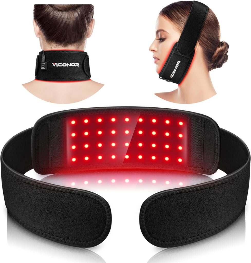 Red Light Therapy Belt for Neck, Near Infrared Light Therapy Belt Wearable Infrared Neck Wrap with Timer Infrared Belt for Chin Firming and Pain Relief Body Neck Hand Wrist Legs Gift for Women Men