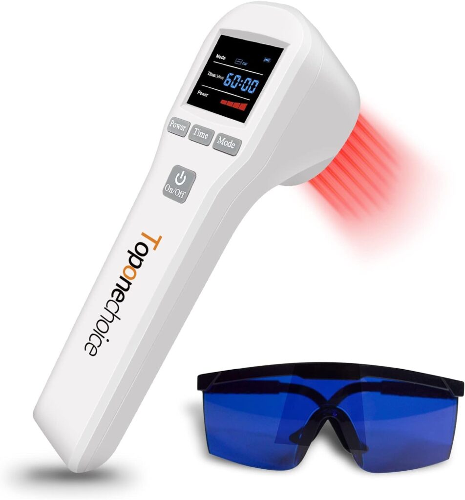 Red Light Therapy Device - 4x808nm+16x650nm Near Infrared Light Therapy for Joint Muscle Pain Relief, Handheld Infrared Therapy for Body, Knee, Shoulder, Back, Dog, Cat, Horse, White