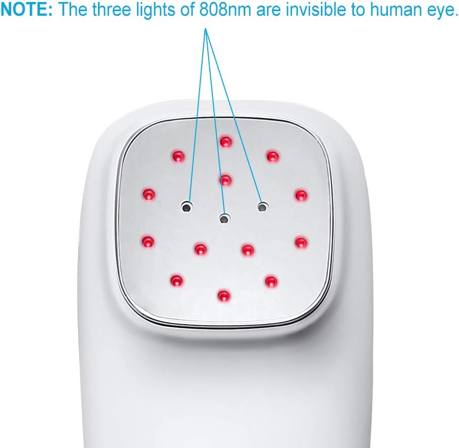 Red Light Therapy Device for Shoulder Back Knee Joint Muscle Pain Relief, 13pcs x 650nm + 3pcs x 808nm, 4 Power + 4 Timer, Handheld