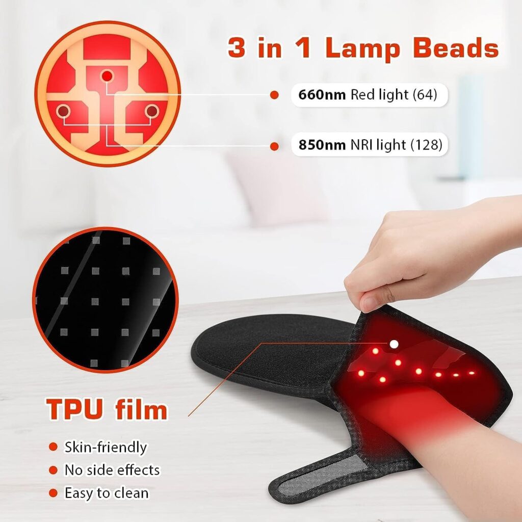 Red Light Therapy Device,Infrared-Light-Therapy Hands, Infrared-Light-Therapy-Gloves Finger Wrist