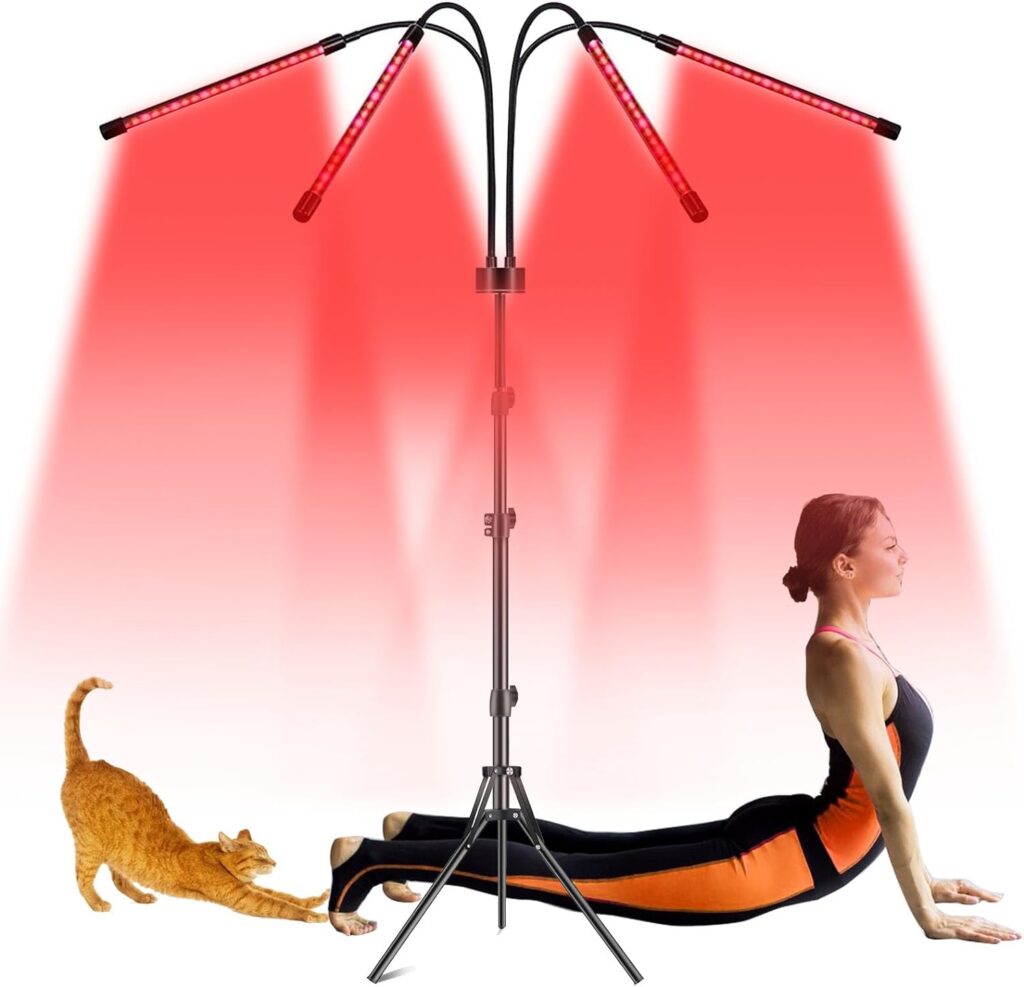 Red Light Therapy Device,Infrared Light Therapy Lamp with Stand,Red Light Therapy Lamp 660nm Red Light and Near Infrared 850nm for Body,Face,Pets