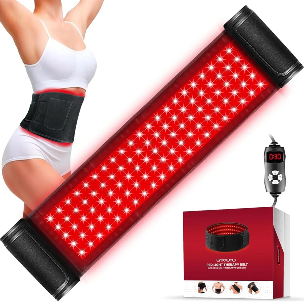 Red Light Therapy for Body, Infrared Light Therapy for Shoulder Waist Muscle Pain Relief, Upgraded 3 in 1 Led Beads, 660nm850nm Near Infrared Light Therapy Belt Wrap Timer Remote Control