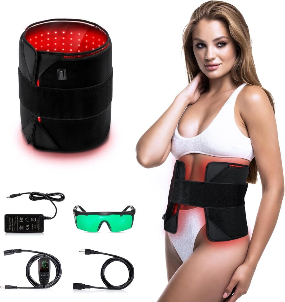 Red Light Therapy for Body, Infrared Light Therapy for Shoulder Waist Muscle Pain Relief, Upgraded 3 in 1 Led Beads, 660nm850nm Near Infrared Light Therapy Belt Wrap Timer Remote Control