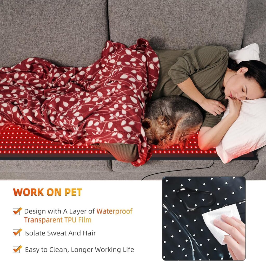 Red Light Therapy Infrared Light Therapy Pad Wearable Wrap Heating Pad for Body Pain Relief Back Waist Shoulder Knee Feet Faster Energy Recovery with Timer, Ideal Gift