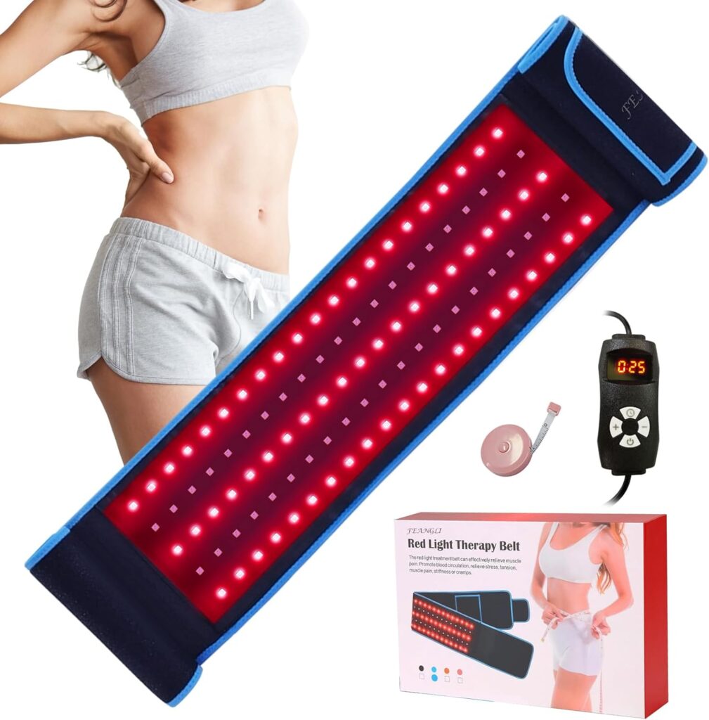 Red Light Therapy Infrared Light Therapy Wrap Belt for Body Pain Relief Wearable Large Pad for Waist Back Stomach Muscle Repair, Decrease Inflammation, Speed Healing LED 660nm850nm with Controller