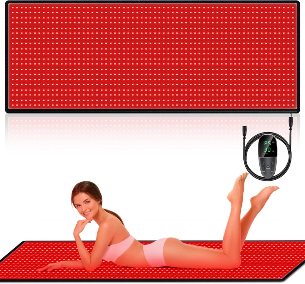 Red Light Therapy Infrared Pad: Pain Relief 1280 LEDs Large Mat for Full Body 660nm Red Light850nm Infrared Therapy Heating Wrap Body 71 * 31 Inch Big Pads for Back Neck Knee Face Infared Panel Lamp