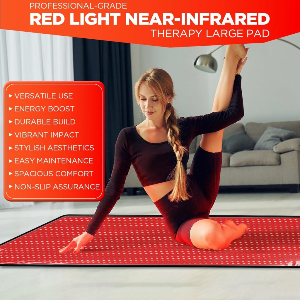 Red Light Therapy Infrared Pad: Pain Relief 1280 LEDs Large Mat for Full Body 660nm Red Light850nm Infrared Therapy Heating Wrap Body 71 * 31 Inch Big Pads for Back Neck Knee Face Infared Panel Lamp