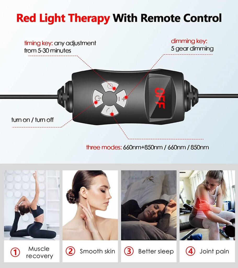 Red Light Therapy Lamp for Body, Infrared Light Therapy Lamps with Stand, 660nm Red and 850nm Near Infrared Red Light Therapy Device for Full Body Overall Health at Home with Eyes Protection Goggles