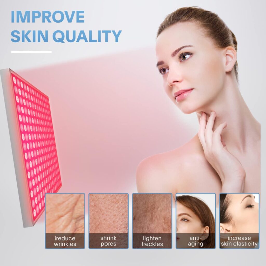 Red-Light-Therapy, LED 660nm and Near Infrared 850nm Light Combo-Red Light Therapy Device for Face Body Skin