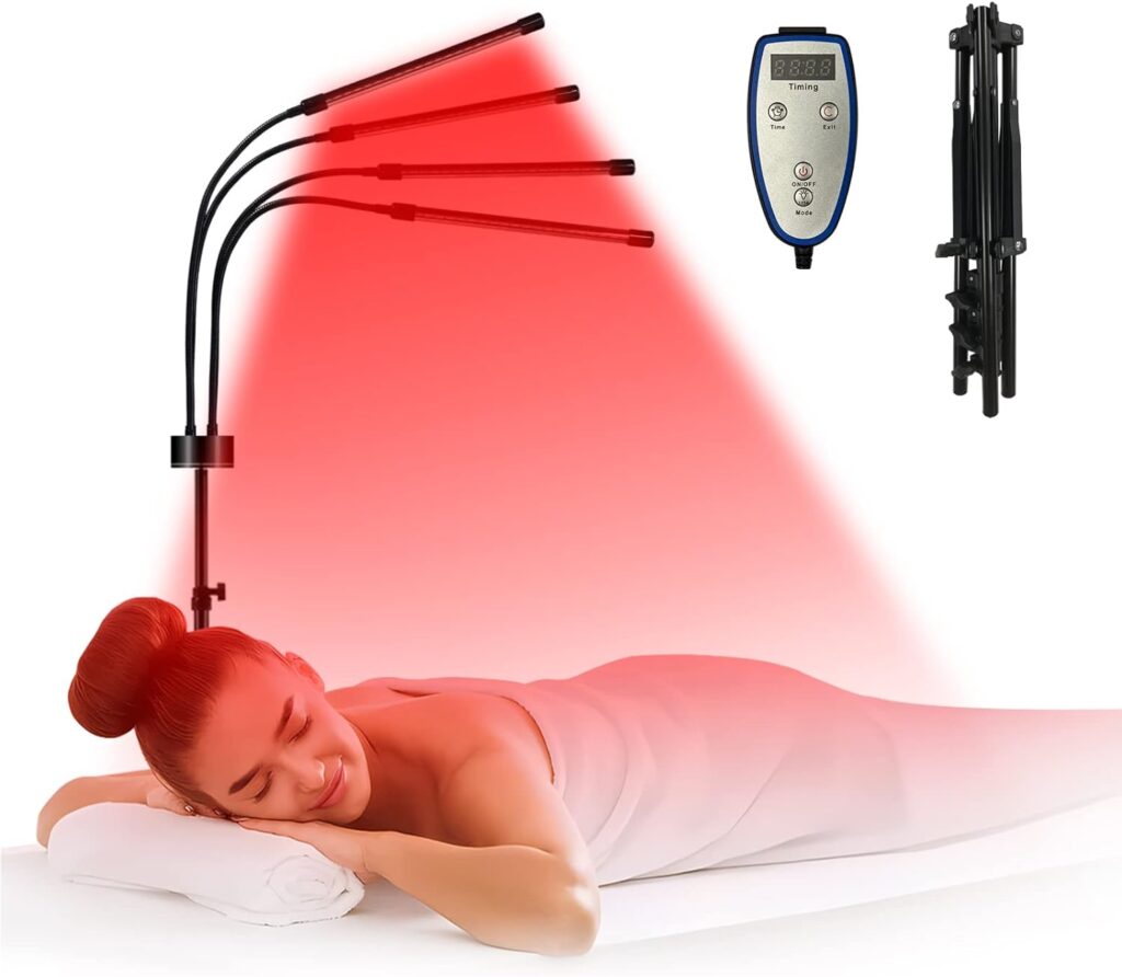 Shyineyou Red Light Therapy Device 80LEDs Infrared Light Therapy with Stand(15-60),660nm ＆850nm Deep Red Light Therapy for Face,Body,Pain,Skin