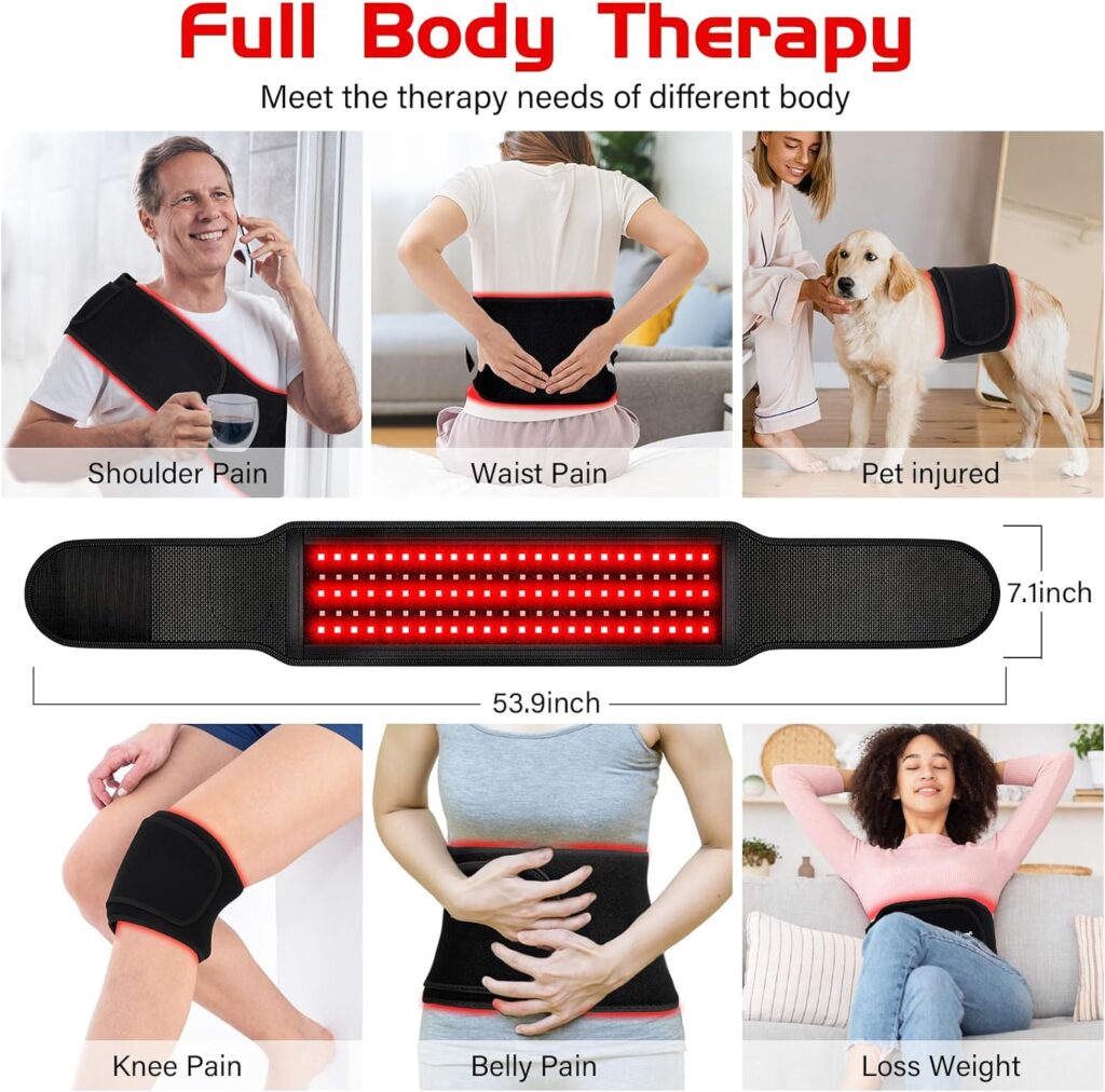 TOLOCO Red Light Therapy Belt, Infrared Light Therapy Wrap for Body, Red Light Therapy Device, Light Therapy Device