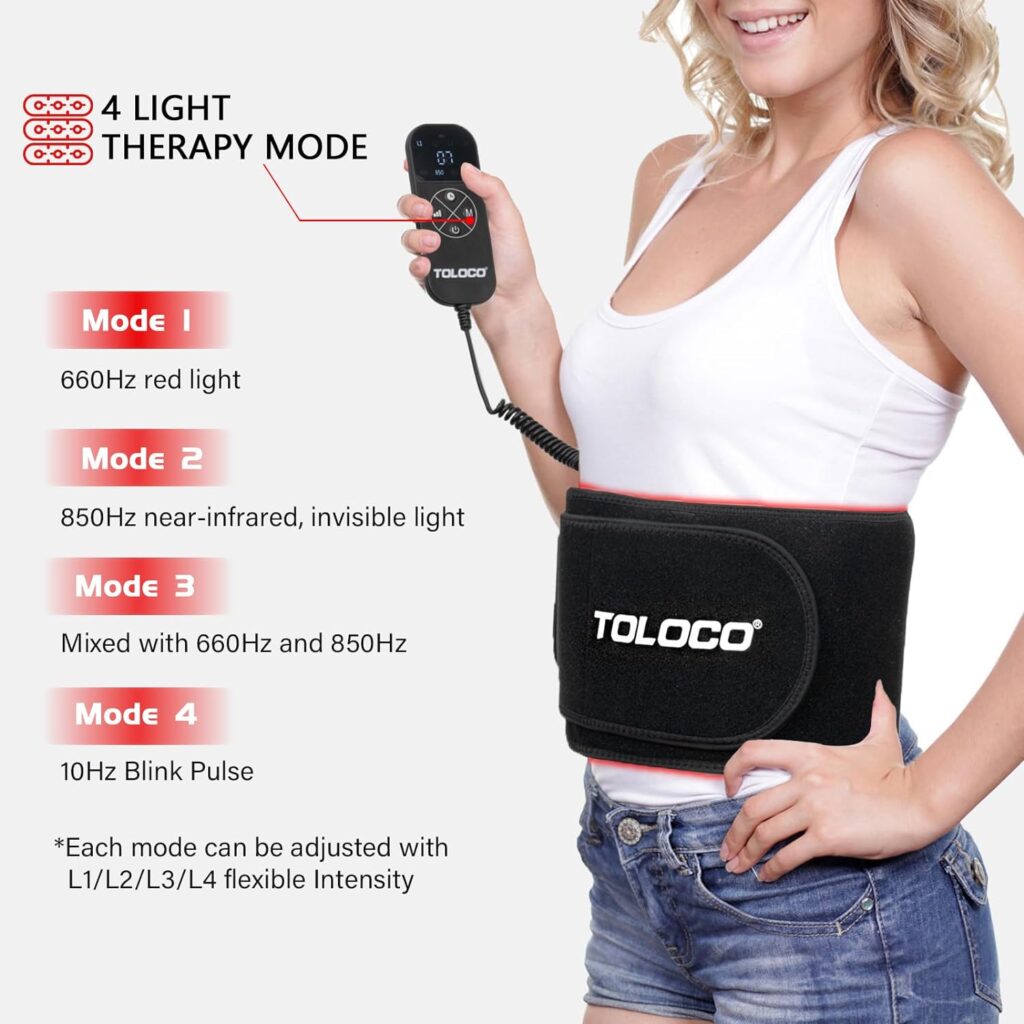 TOLOCO Red Light Therapy Belt, Infrared Light Therapy Wrap for Body, Red Light Therapy Device, Light Therapy Device