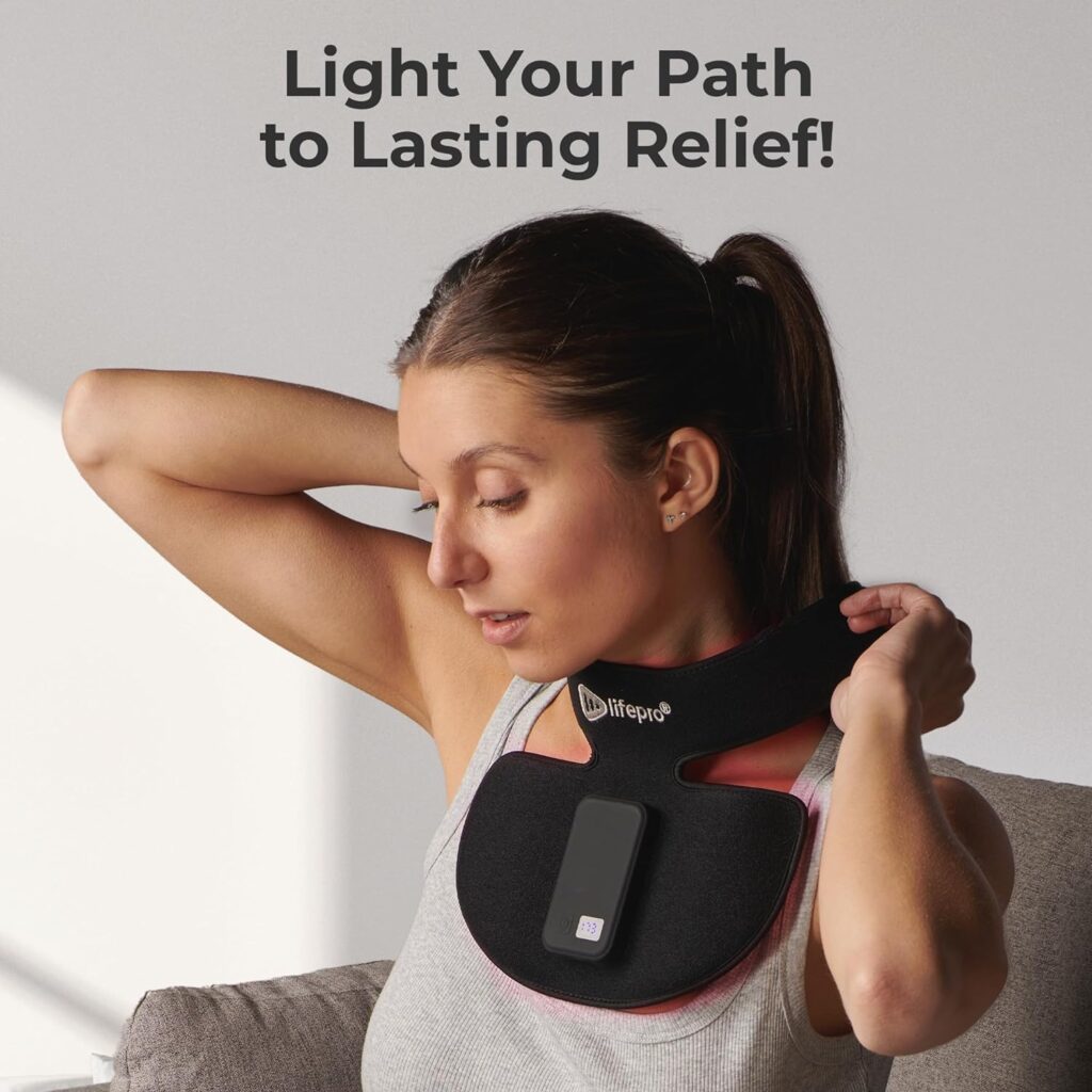 Lifepro Red Light Therapy for Neck - Compact  Rechargeable Red Light Therapy Device- On-The-Go Relief Easy to Use Therapy Device - Near Infrared Light Therapy Devices with Multiple Light Settings