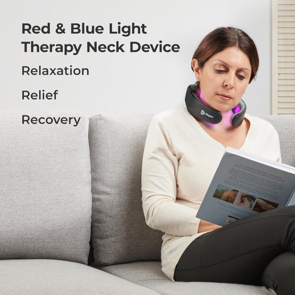 Lifepro Red Light Therapy for Neck - Compact  Rechargeable Red Light Therapy Device- On-The-Go Relief Easy to Use Therapy Device - Near Infrared Light Therapy Devices with Multiple Light Settings