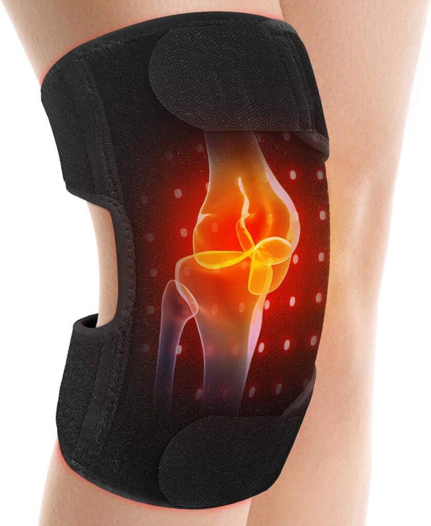 Red Light Therapy for Knee, 80 LEDs Near Infrared Light Therapy Knee Brace Adjustable Size Infrared Light Therapy Device