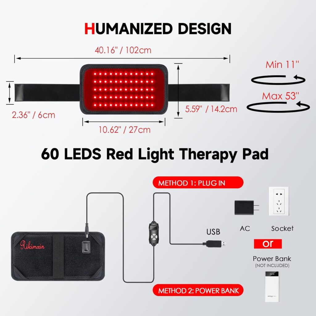 Red Light Therapy Infrared Mat, Large Red 660nm and 850nm Near Infrared Light Therapy Device Big Pad Blanket for Back Neck Knee Face Body Pain Relief with Pulse Timer