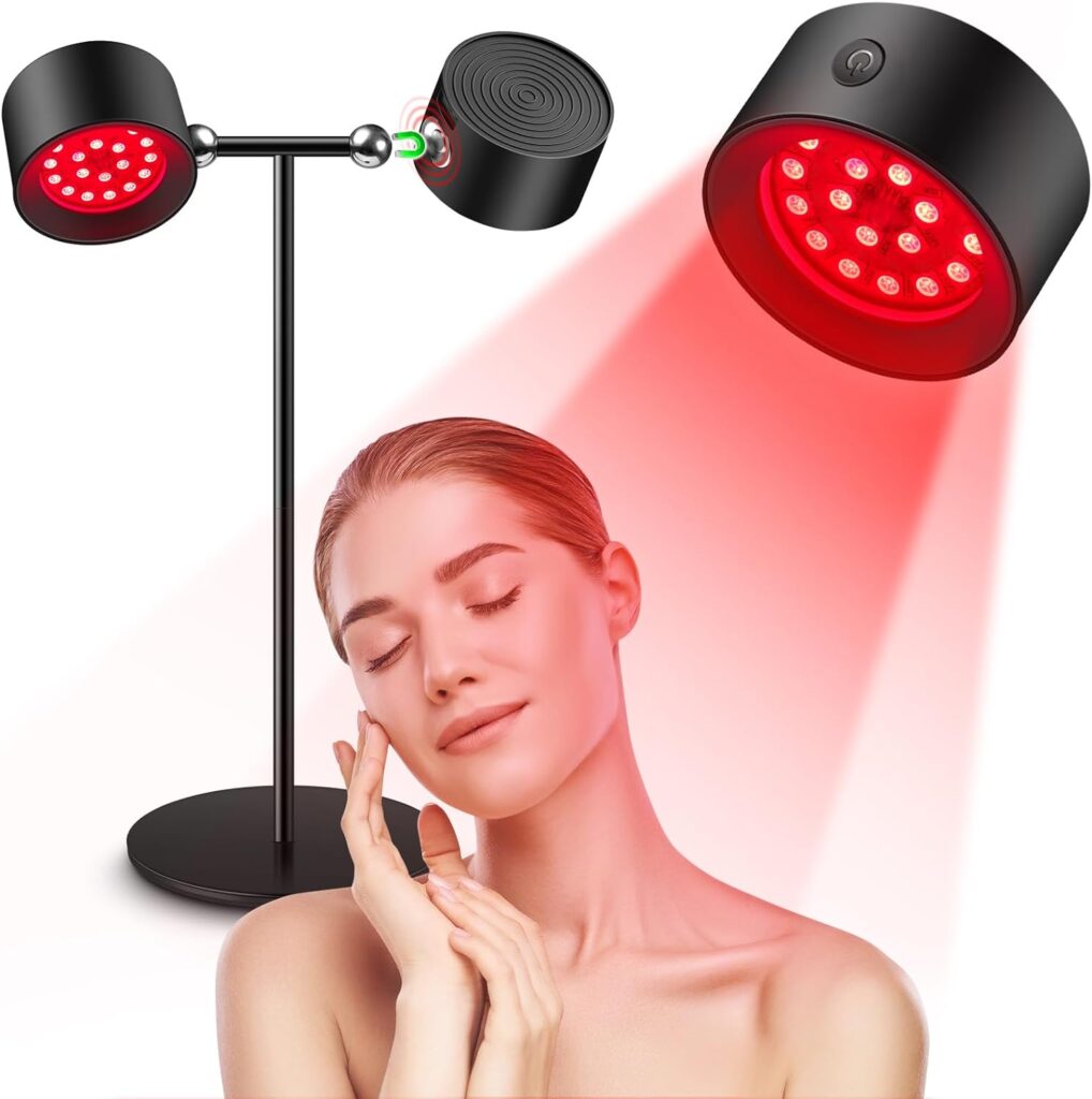 Viconor Red Light Therapy Bulb for Body, Red Light Lamp for Face, 360° Rotatable 660nm Red and 850nm Near Infrared Combo,Remote Controlled Infrared Red Light Therapy at Home